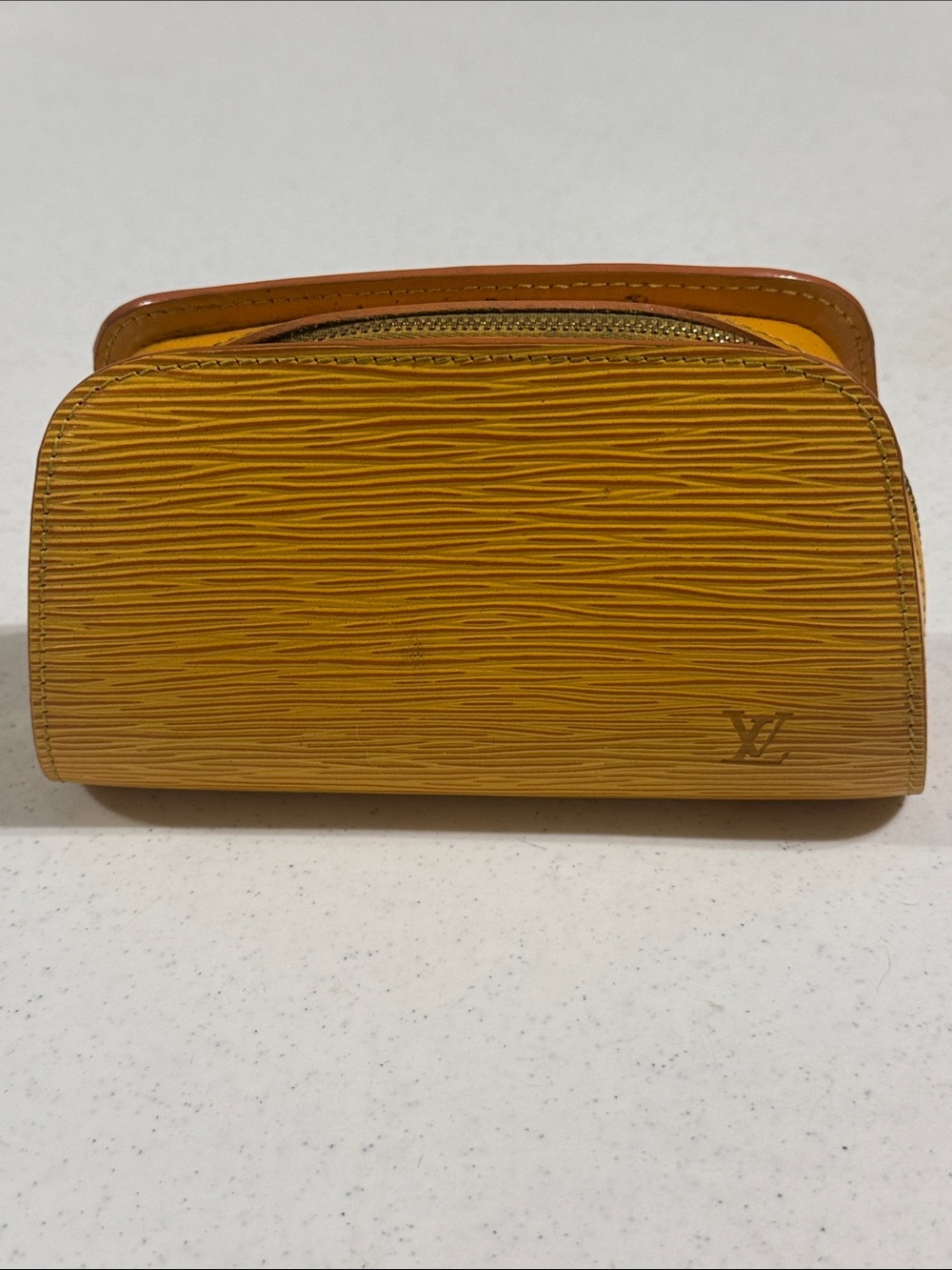 Louis Vuitton Epi Leather Yellow Cosmetic Pouch Authentic
